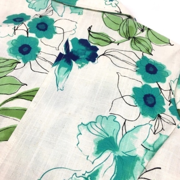 SAG HARBOR Linen Jacket Blazer Short Sleeve Shacket Lightweight Floral Size 10 - Picture 5 of 8